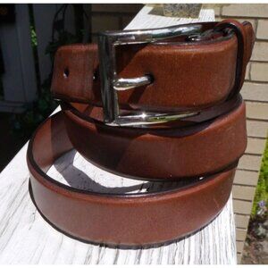 Polo Ralph Lauren Men Brown Leather Belt Italian Leather SZ 36 READ #2110101-245